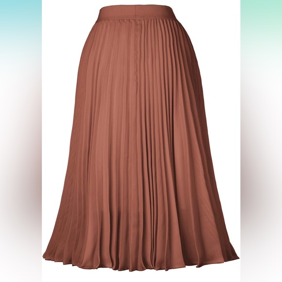 Kate Kasin Women's High Waist Pleated A-Line Swing Skirt XL Rose - Picture 4 of 7